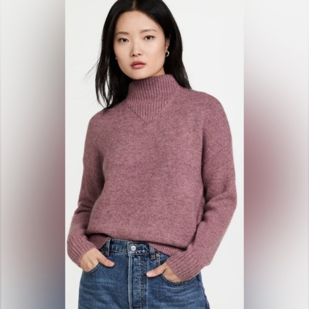 Cozy Mock Neck Sweater - Mauve Pink